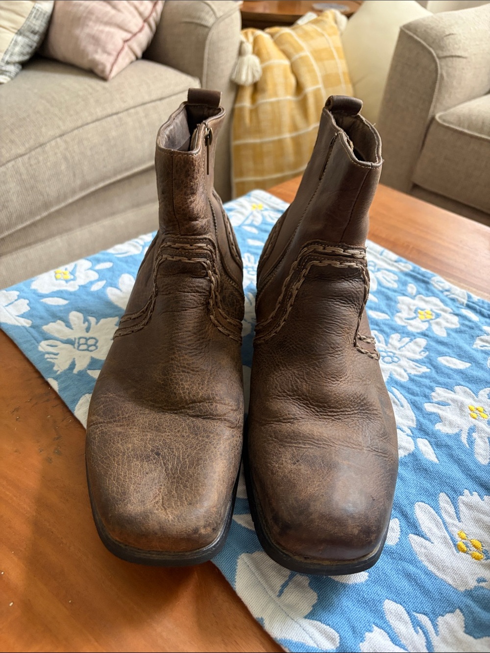 BED|STU Men's Distressed Brown Leather Chelsea Boots